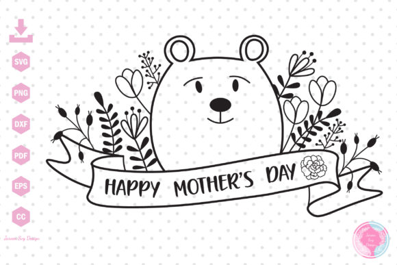 Mother s Day Mom Cute Bear SVG Design