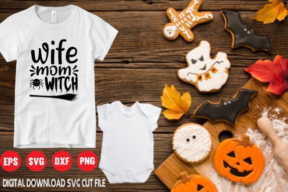 Wife Mom Witch Halloween SVG T-Shirt